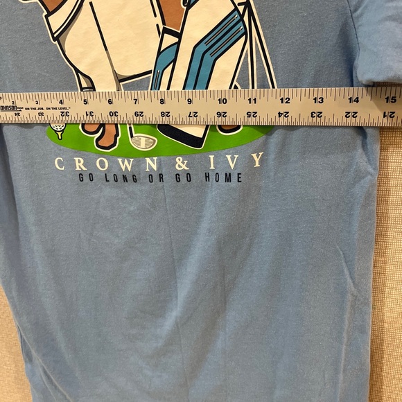 Crown & Ivy Tee Shirt Kids M Blue Dogs Golf Southern Tradition Labrador - Picture 4 of 9